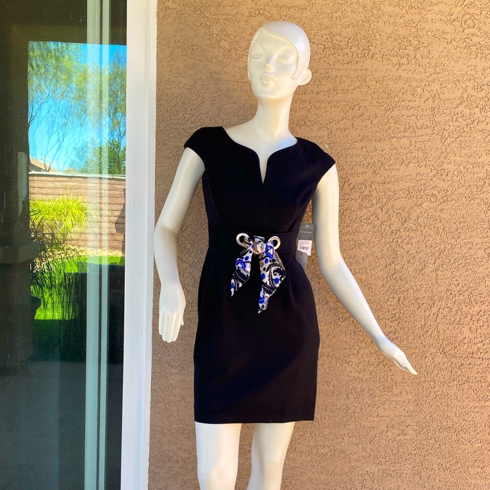 Donna Ricco Women’s Sheath Black Classic Dress 4P